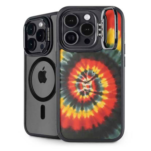 Liquid Blue Tie Dye - Rasta Spiral iPhone 15 Pro Kickstand Case